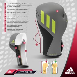Guantes de Boxeo Adidas Speed Tilt 150 Rojo/Negro Foto del producto
