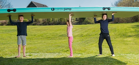 cardiojump Airtrack-måtte med luftpumpe Hurtigt klar til brug