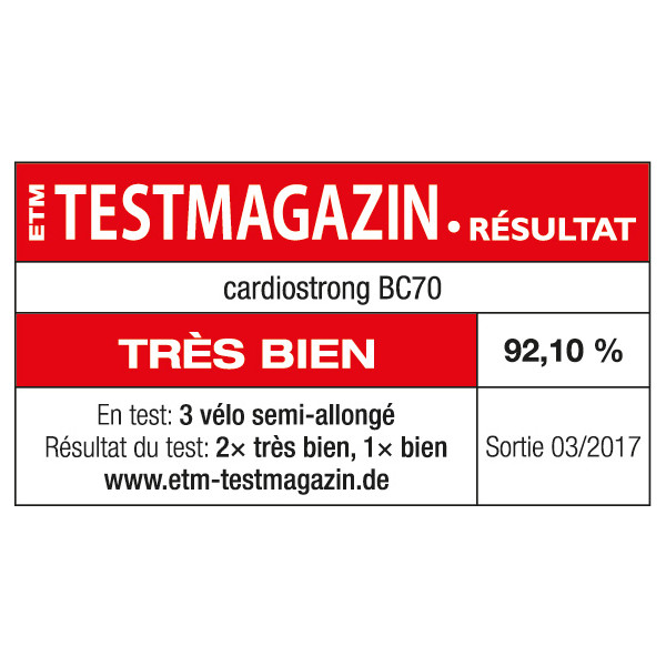 Vélo semi-allongé cardiostrong BC70 Récompenses