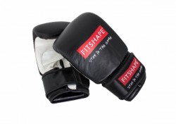 Fitshape Zakhandschoen Deluxe Leder Zwart/wit Productfoto