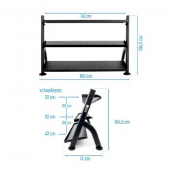 Muscle Power Opbergrek Studio voor Kettlebells en/of Dumbbells Photos du produit