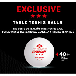 Donic-Schildkröt TT ball 3*** Exclusive, pack of 3 Product picture