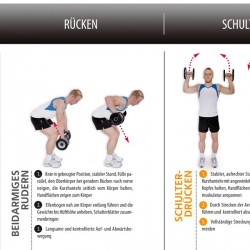 Trainingsposter met halter en dumbbell oefeningen Productfoto