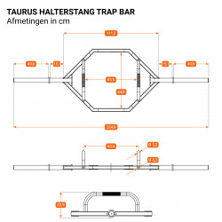 Taurus Halterstang Trap Bar - Hex Bar 50 mm