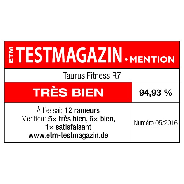Rameur Taurus RX7 Récompenses