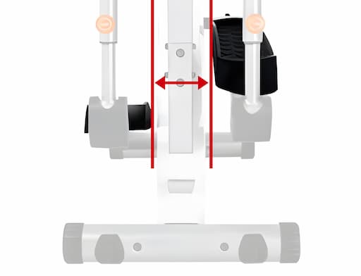 Grafische Darstellung des Pedalabstandes bei einem Crosstrainer