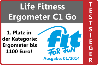 Fit for Fun (01/2014) - Testsieger Platz 1 Ergometer bis 1.100 € - Life Fitness C1 Go