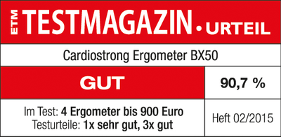 ETM Testmagazin Urteil (02/2015) „Gut“ für das cardiostrong BX50