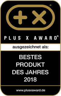 Plus X Award ausgezeichnet als Bestes Produkt des Jahres 2018. Homepage: www.plusxaward.de