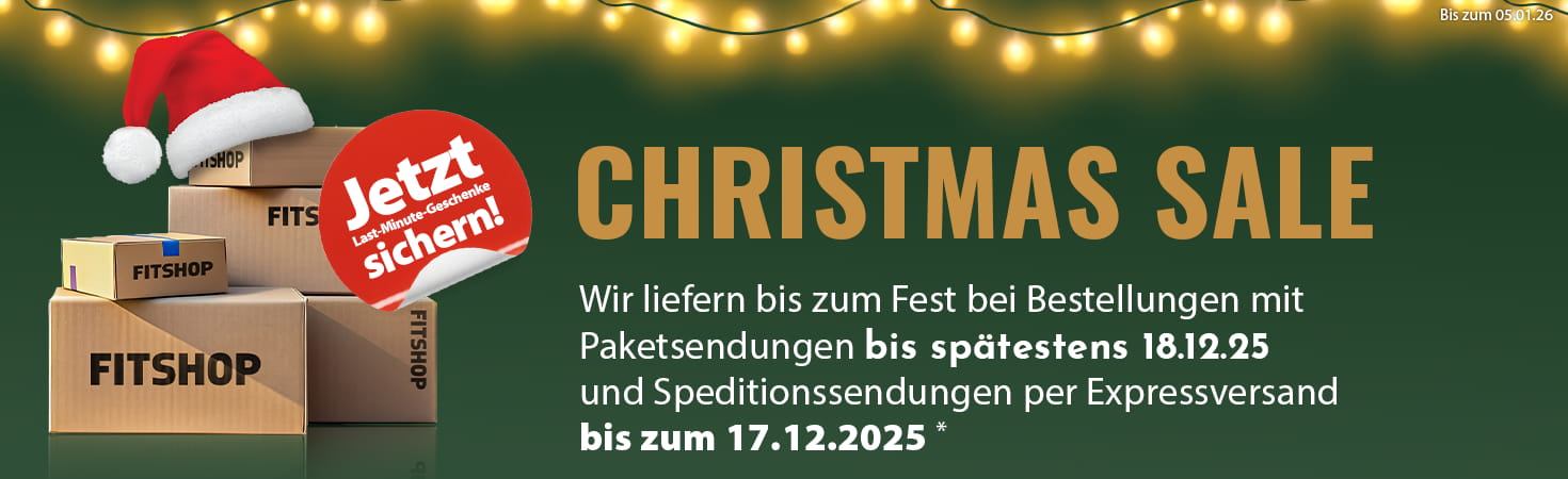 *Bei Bestellungen von Paketsendungen bis spätestens 18.12.25. 
Bei Bestellungen per Spedition mit Expresslieferung bis spätestens 17.12.25.