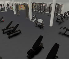 3D-Ansicht Fitnessraum